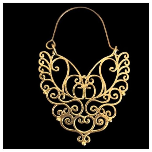 Brass Butterfly Earrings - Picture 4 of 4